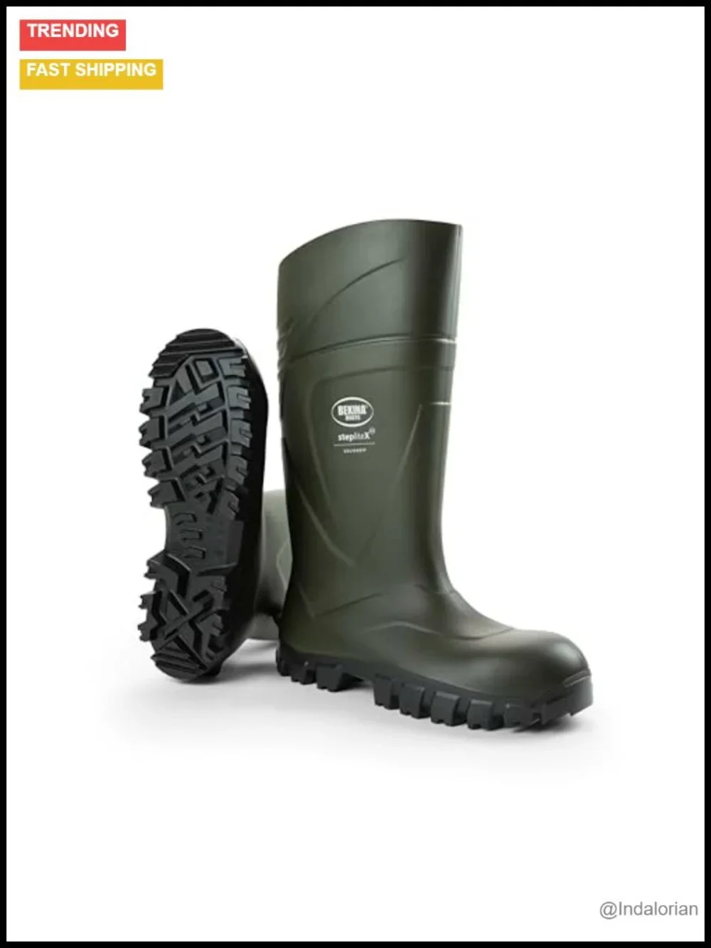 Waterproof Steel Toe Slip-On Work Boots Thermal Insulated Synthetic Rubber